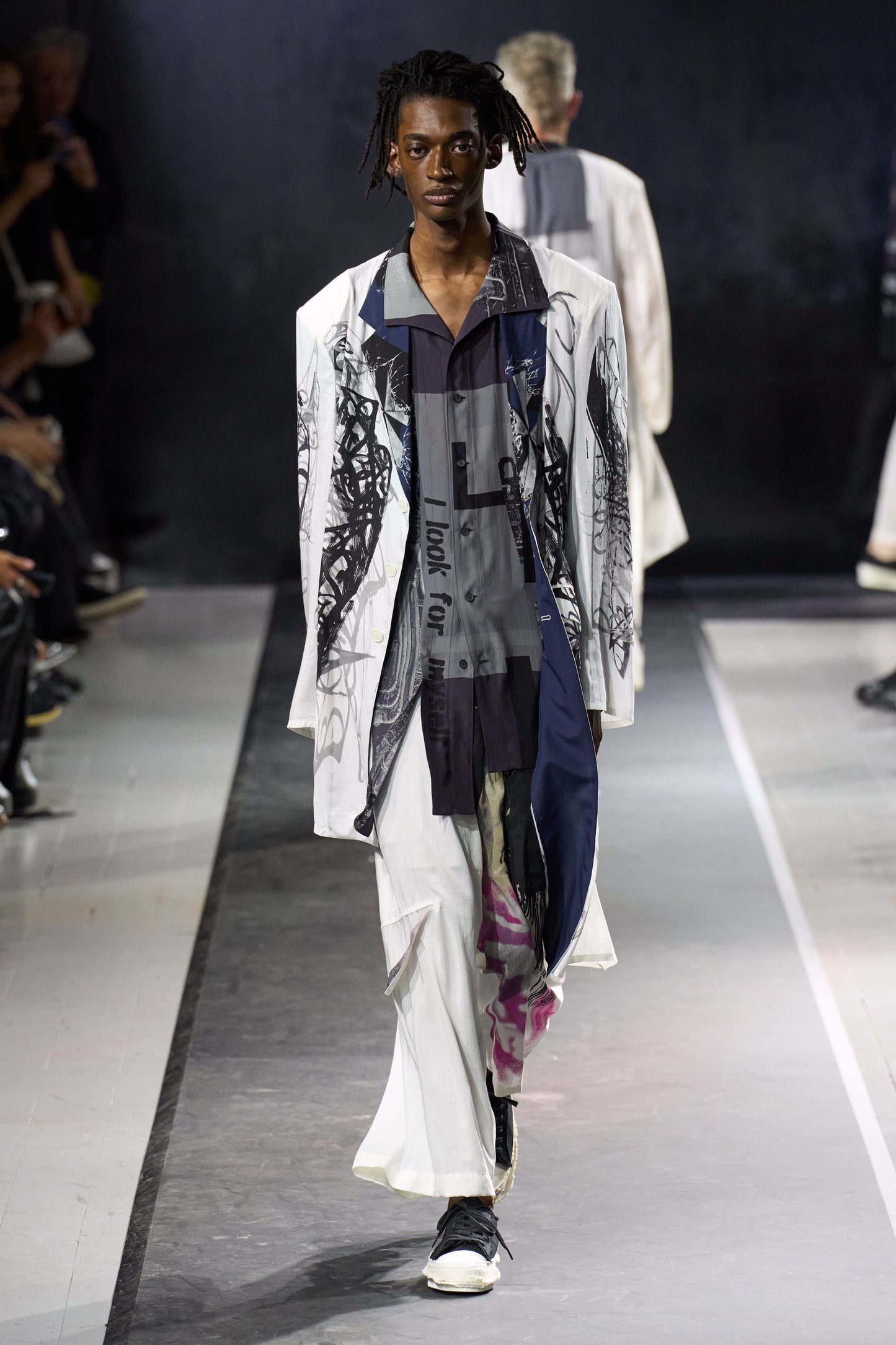 Yohji Yamamoto Unbalanced Print Jacket