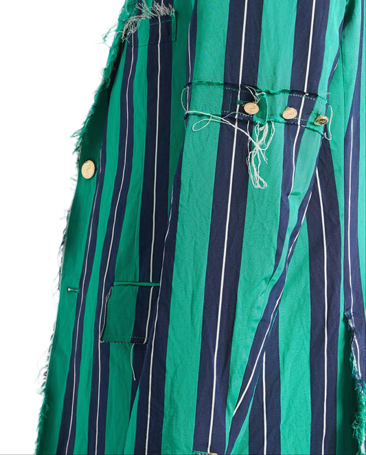 Thom Browne Unconstructed Classic Stripe Blazer Green