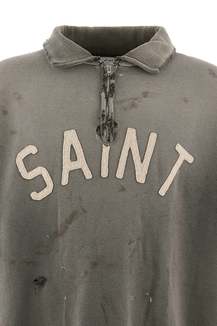 SAINT Mxxxxxx SS Half Zip Sweat Saint Charcoal