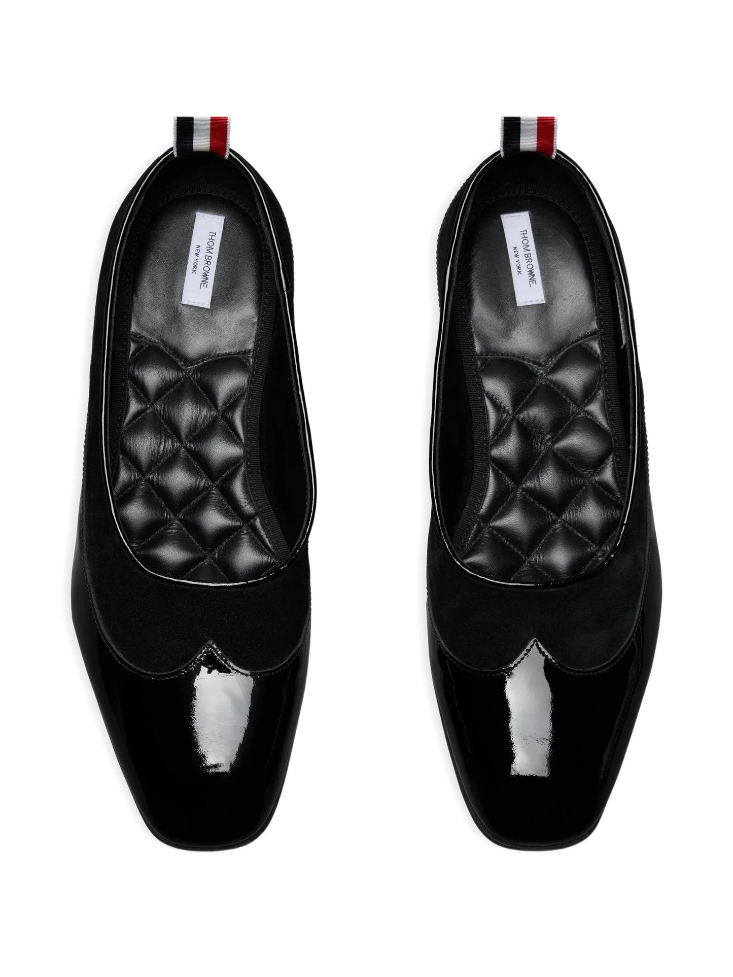 Thom Browne Soft Patent Leather and Suede Opera Ballerinas