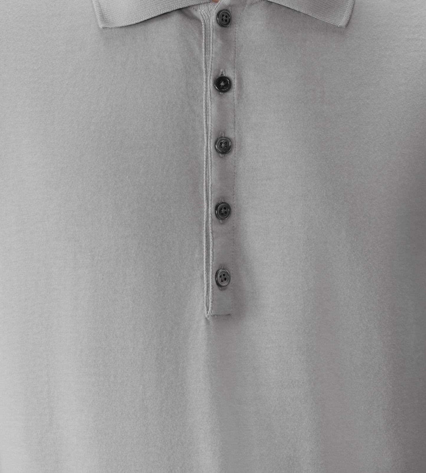 Thom Browne Garment Overdyed Jersey 4-Bar Polo Light Grey