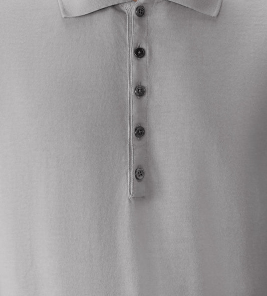 Thom Browne Garment Overdyed Jersey 4-Bar Polo Light Grey