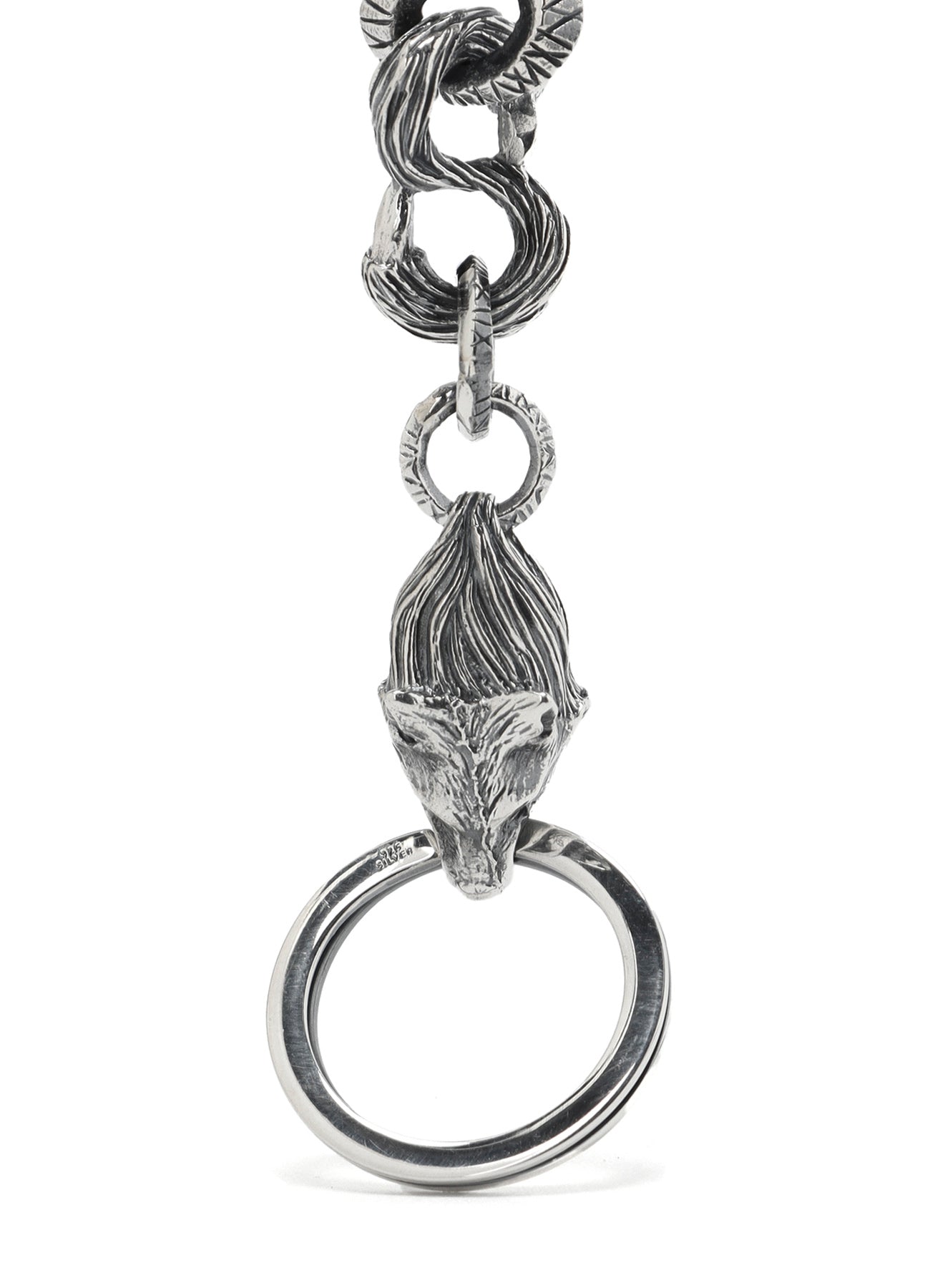 Yohji Yamamoto Silver 950 Wolf Keychain
