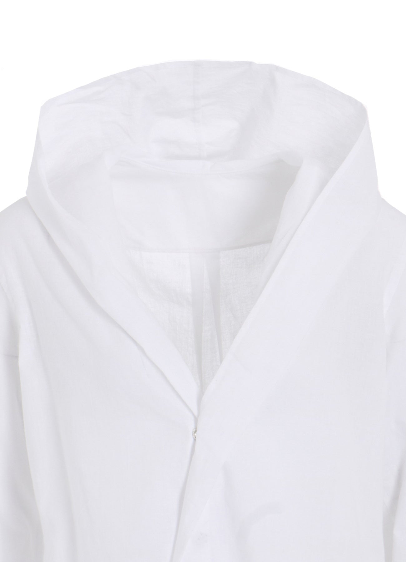 Yohji Yamamoto Khadi Draped Detail Hood Blouse White