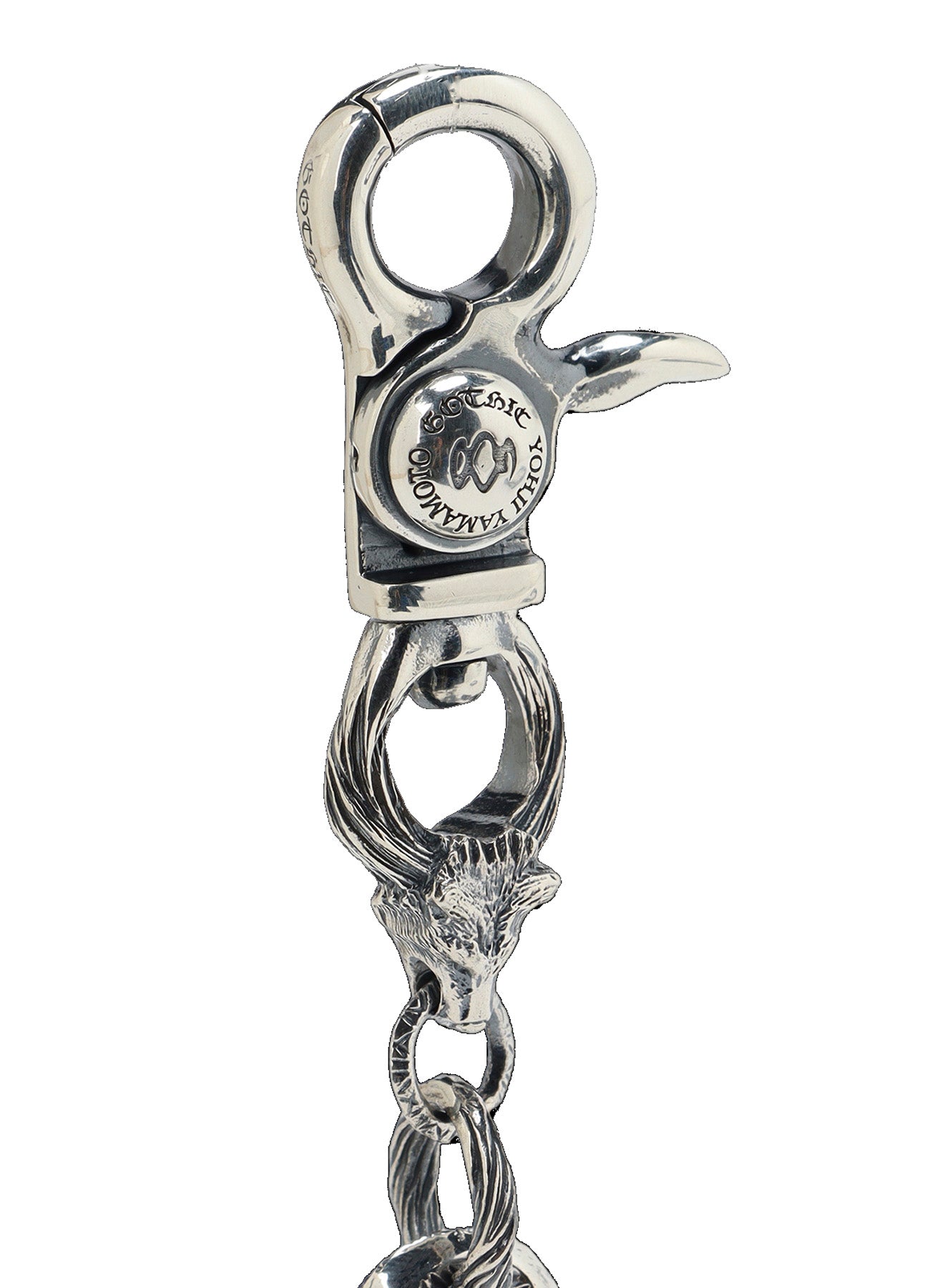 Yohji Yamamoto Silver 950 Wolf Keychain