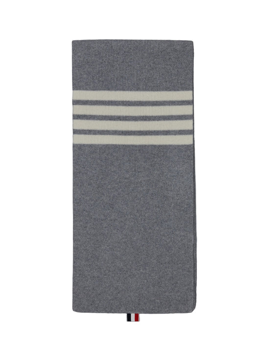 Thom Browne Cashmere Rib 4-Bar Scarf