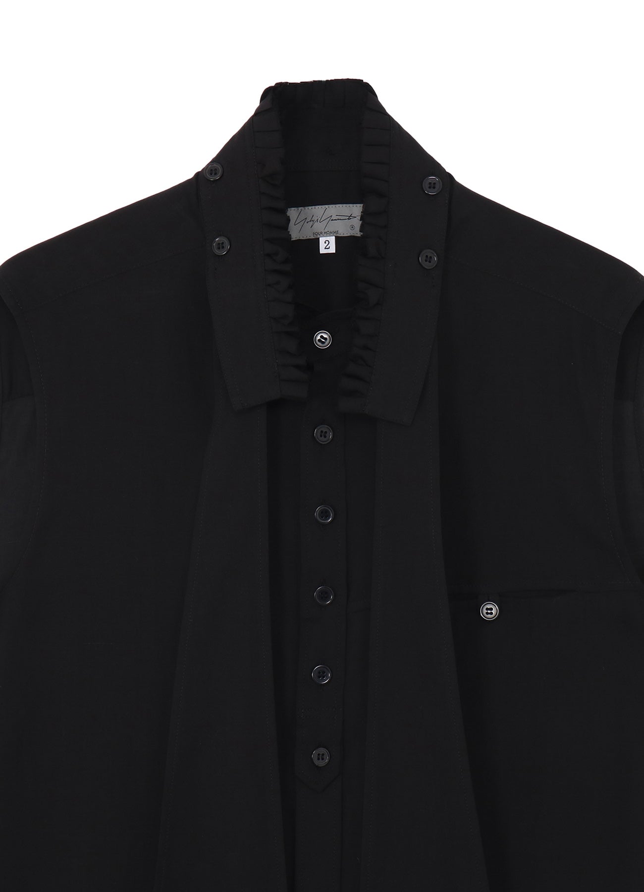 Yohji Yamamoto Cellulose Lawn Ruffed Spare Collar Blouse