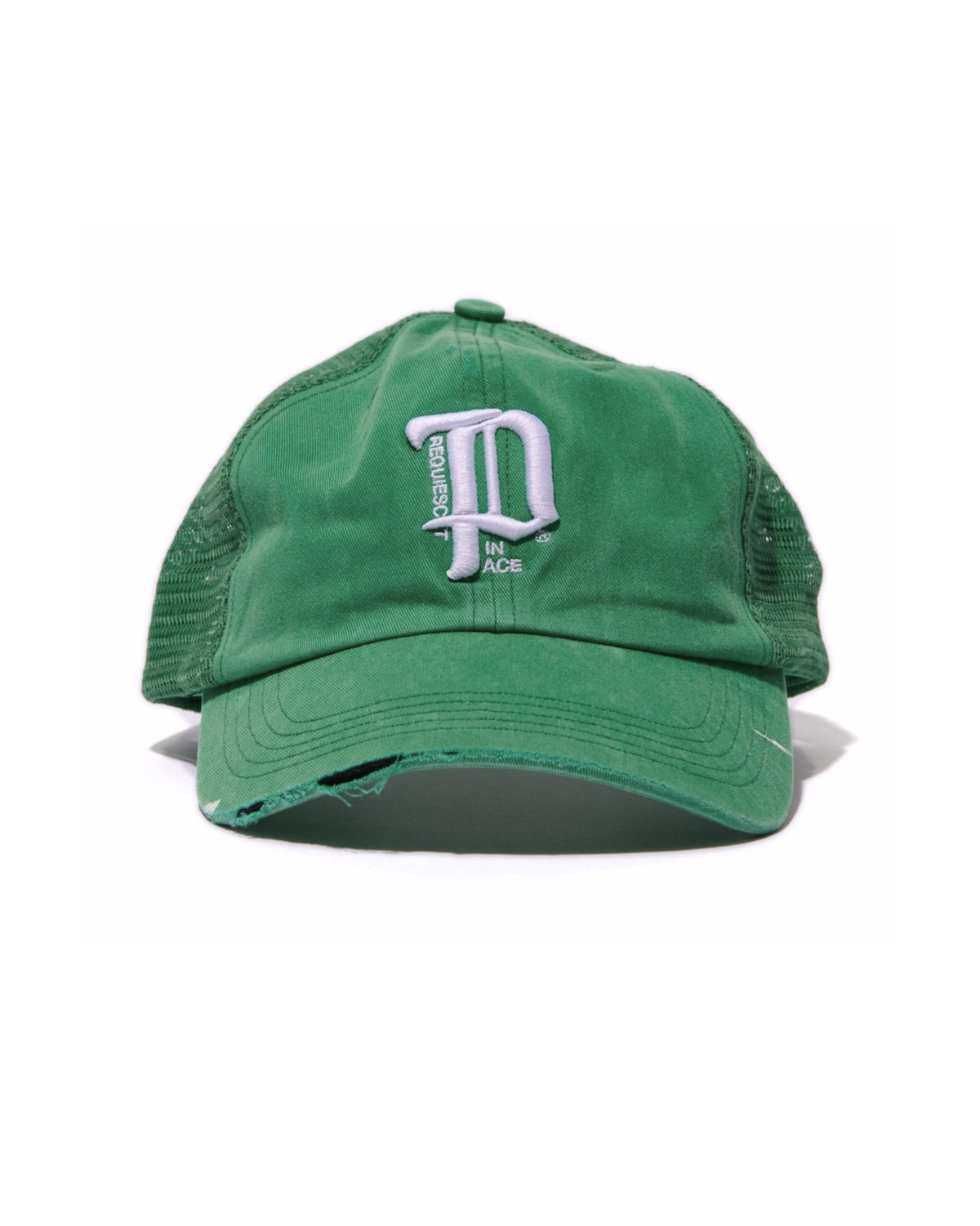 Paly Hollywood RI'P' Baseball Hat Green trucker – front