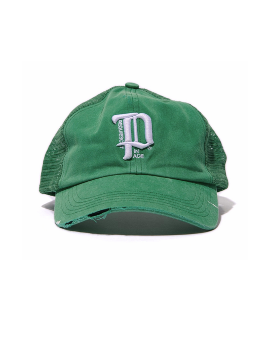 Paly Hollywood RI'P' Baseball Hat Green trucker – front