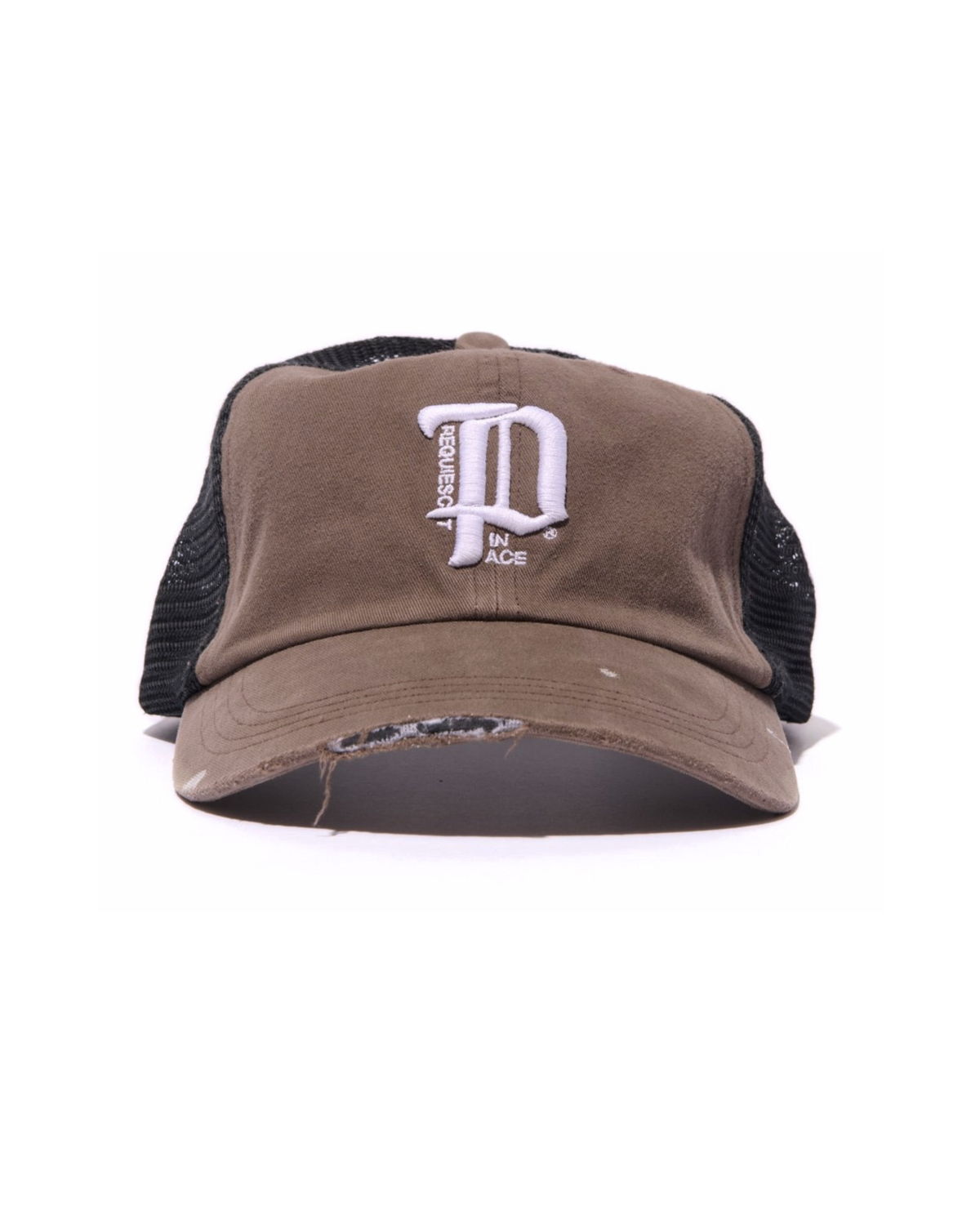 Paly Hollywood RI'P' Baseball Hat Brown trucker – front