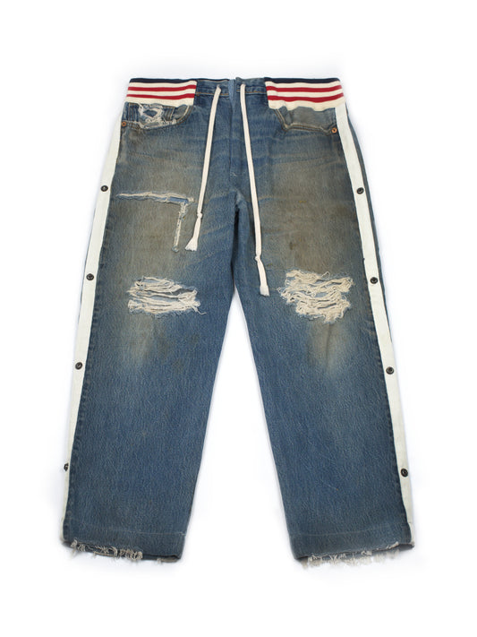 Greg Lauren Blue Distressed Jeans