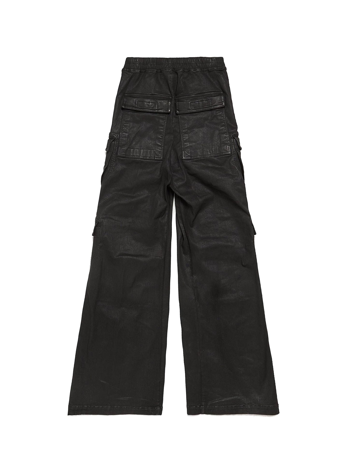 Rick Owens DRKSHDW Double Cargo Jumbo Belas Pants in Black Wax Stretch Denim