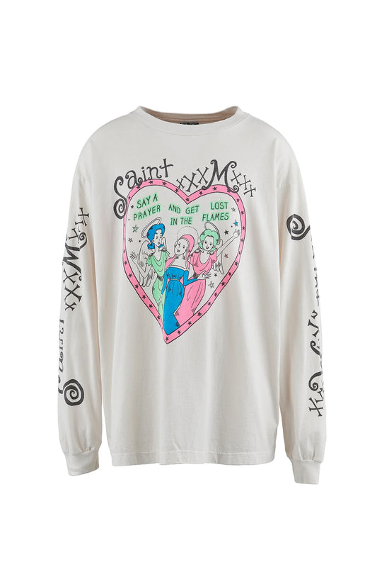 Saint Michael Pink Heart LS T-shirt