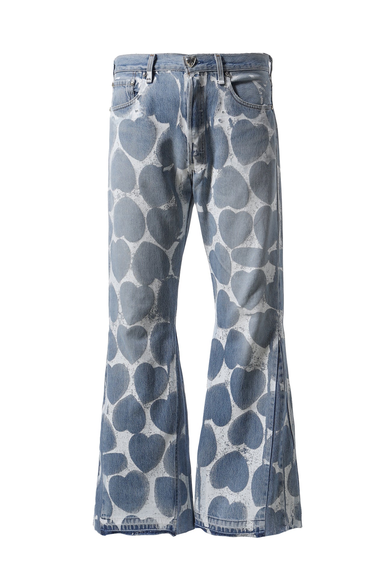 Readymade Heart Printed Flare Denim