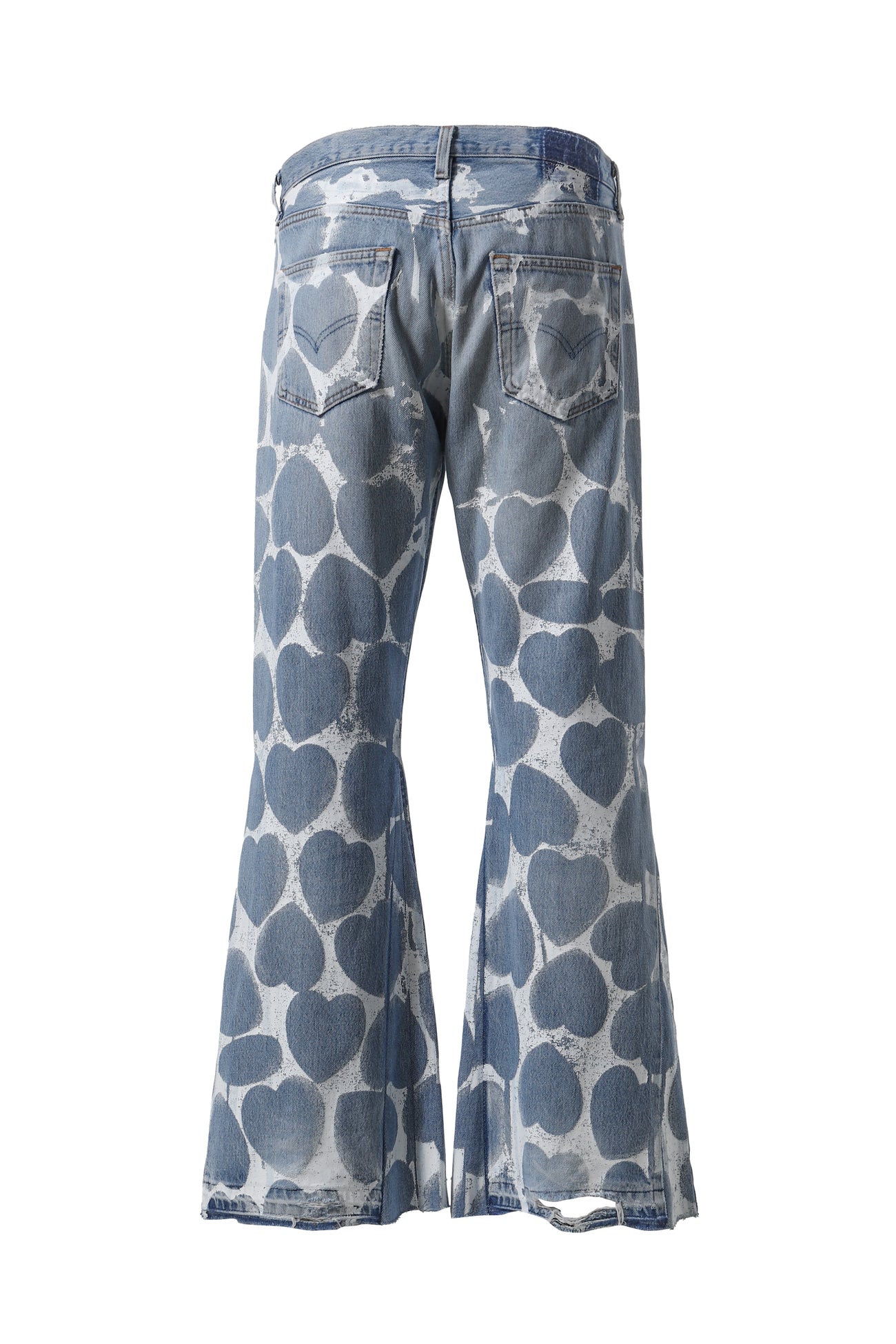 Readymade Heart Printed Flare Denim