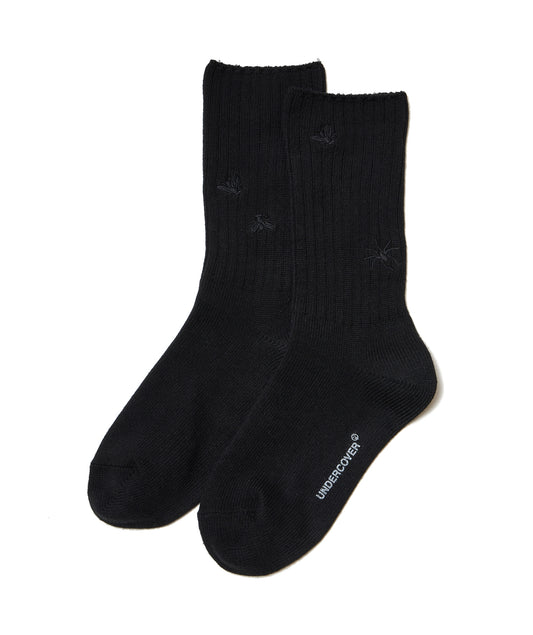 Undercover Black Embroidered Socks