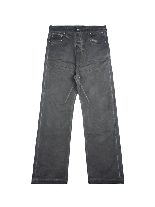 Rick Owens DRKSHDW Geth Jeans in Dark Dust Overdyed Foil Stretch Denim