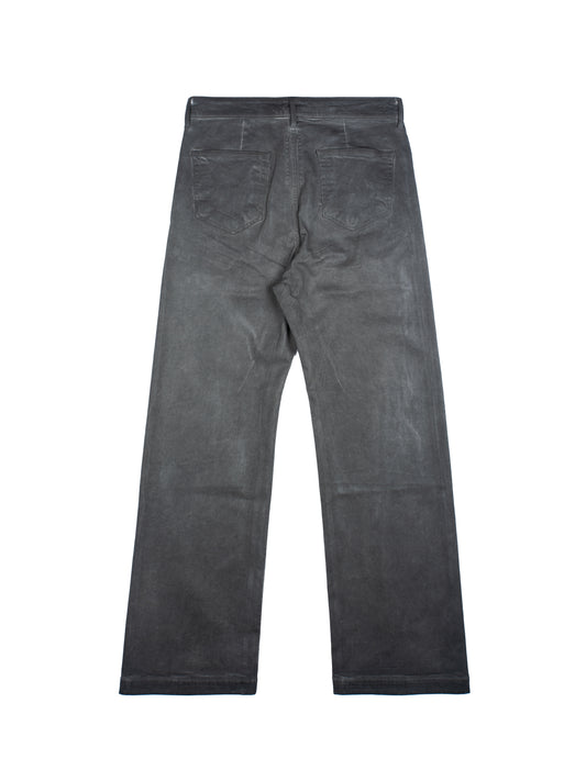 Rick Owens DRKSHDW Geth Jeans in Dark Dust Overdyed Foil Stretch Denim