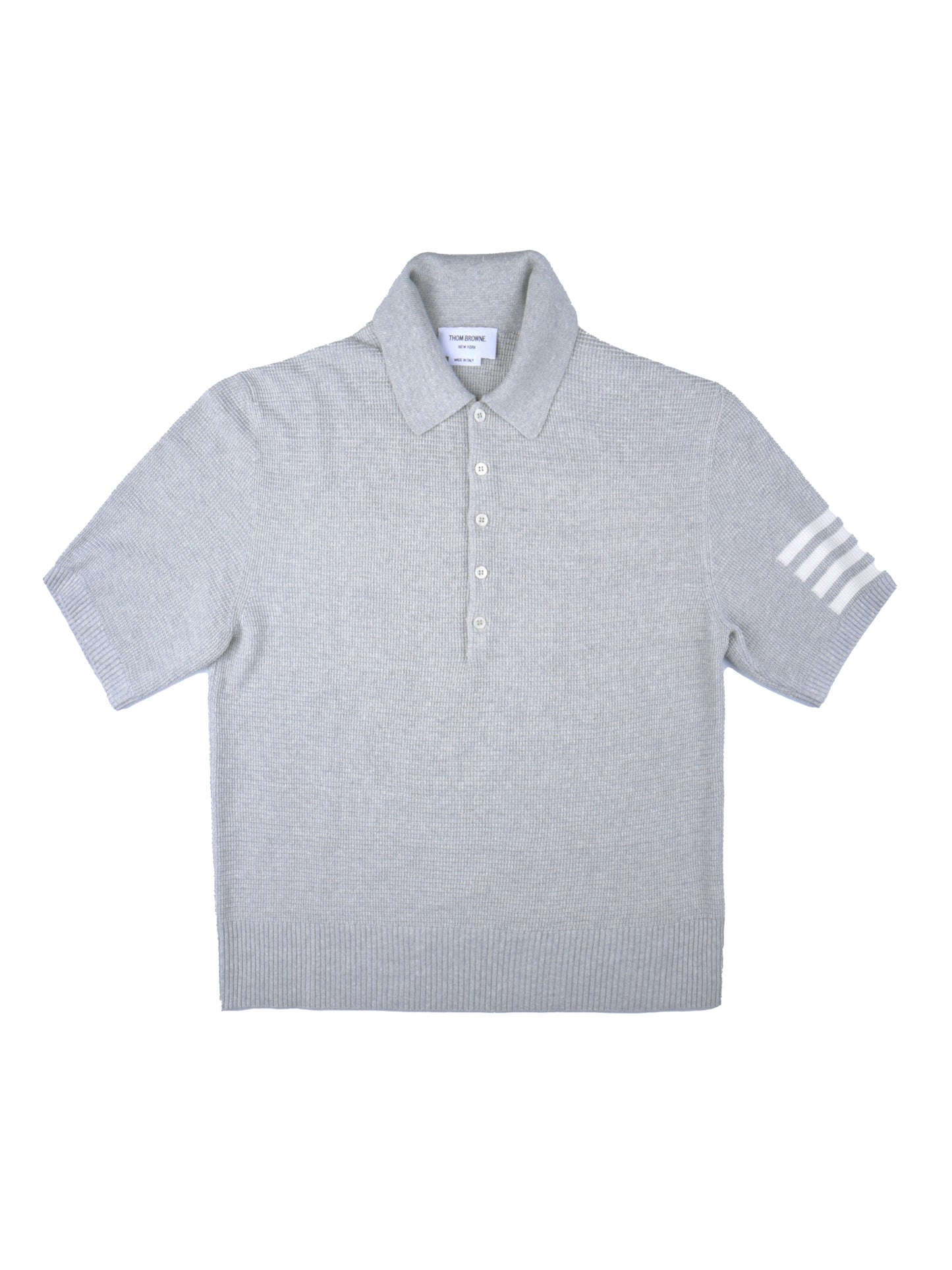 Thom Browne Relaxed Fit Polo In Linen Cotton