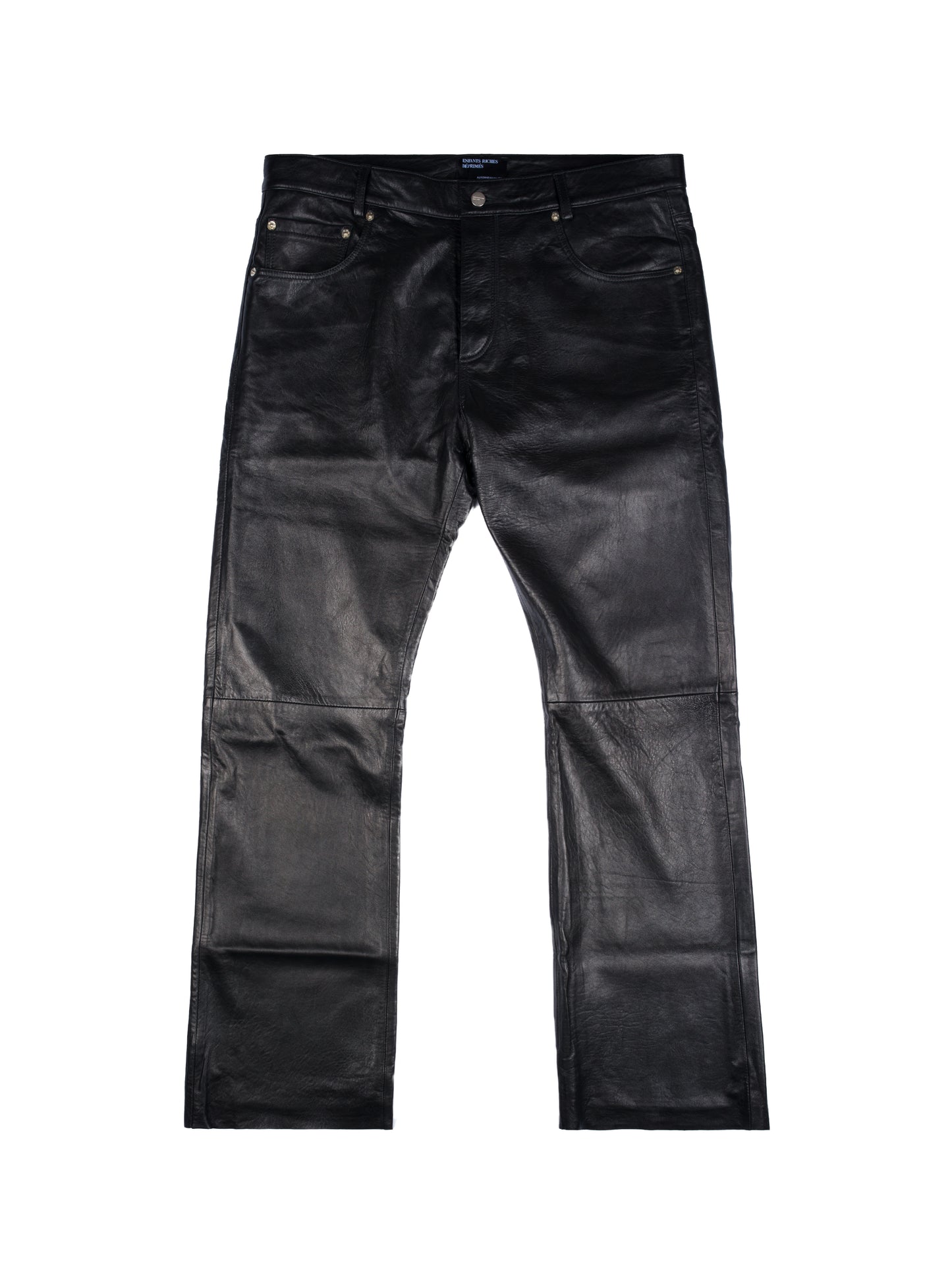 Enfants Riches Deprimes Raw Hem Leather Flare Jeans