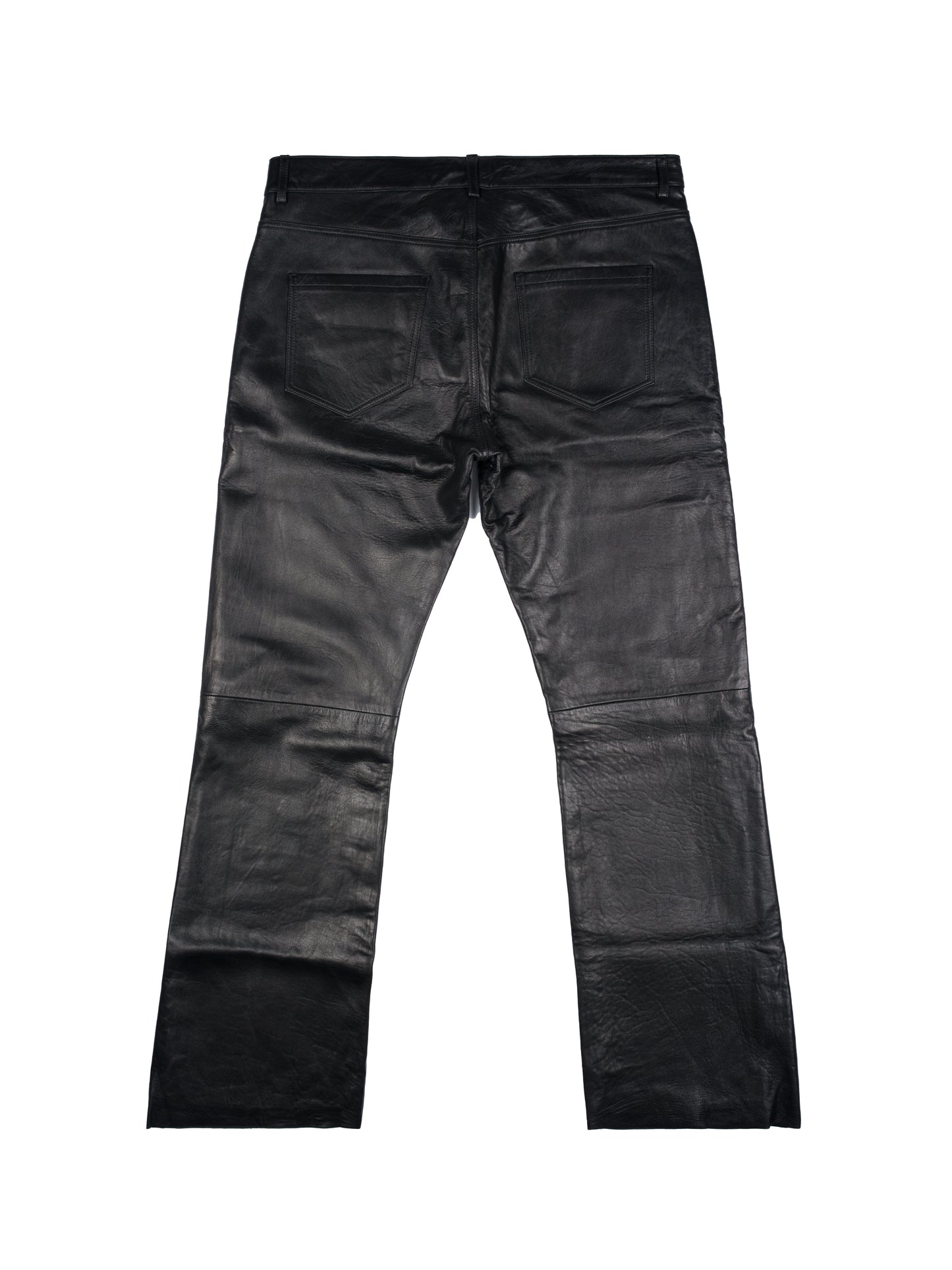 Enfants Riches Deprimes Raw Hem Leather Flare Jeans