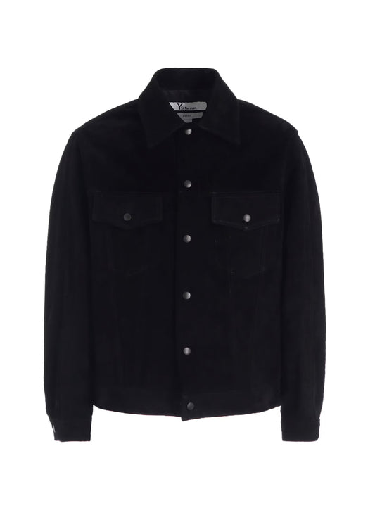 Yohji Yamamoto × Masses Suede Trucker Jacket Black