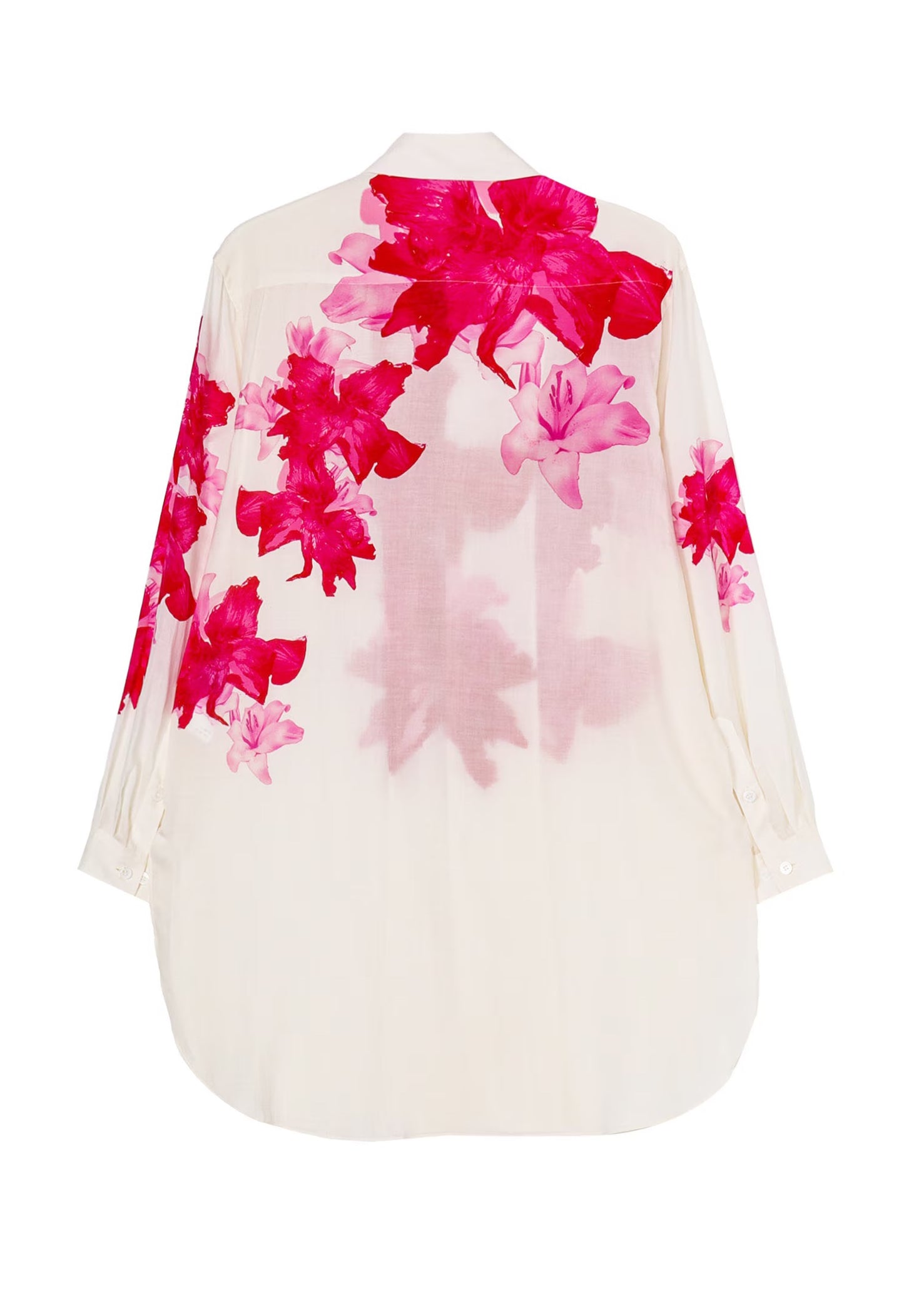 Yohji Yamamoto Cellulose Pink Flower Designed Blouse