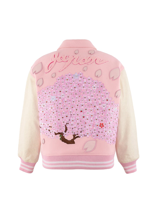 Mononoke made Varsity Jacket Pink Sakura