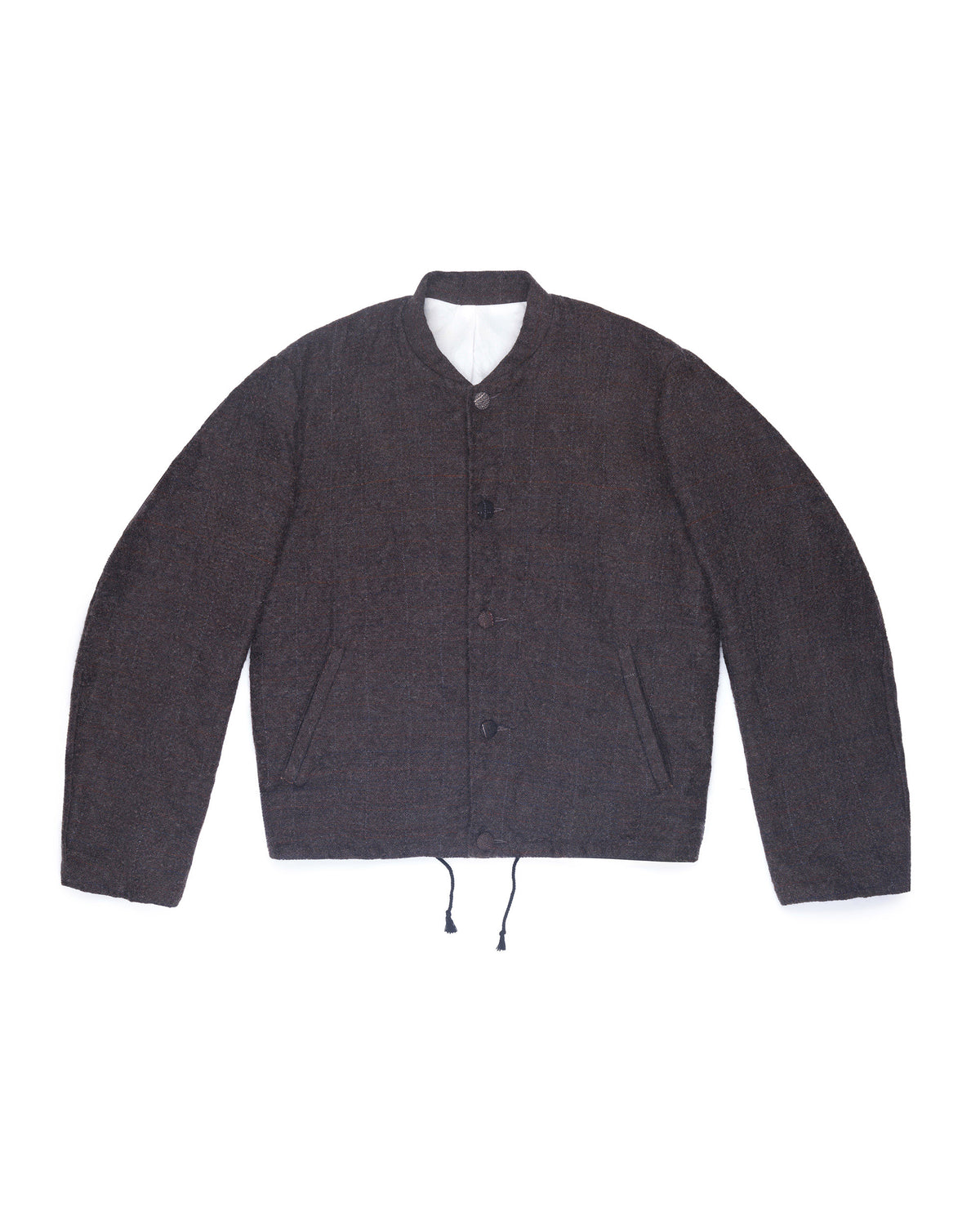 Nosapluna Loose Fit Buttoned Jacket Wool Silk Brown Red
