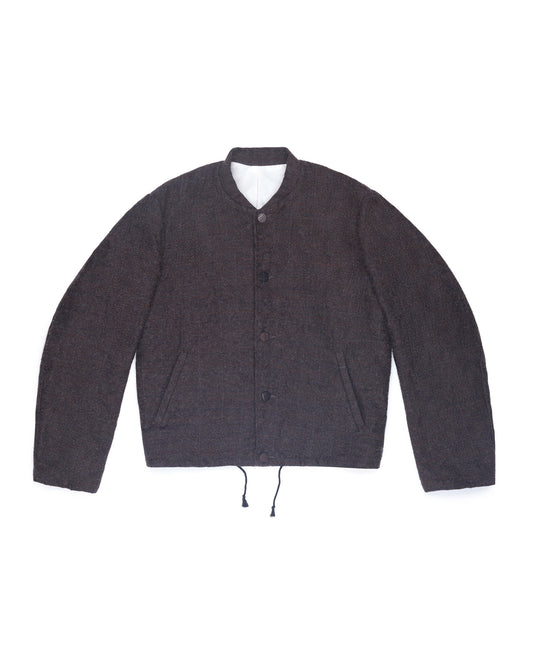 Nosapluna Loose Fit Buttoned Jacket Wool Silk Brown Red