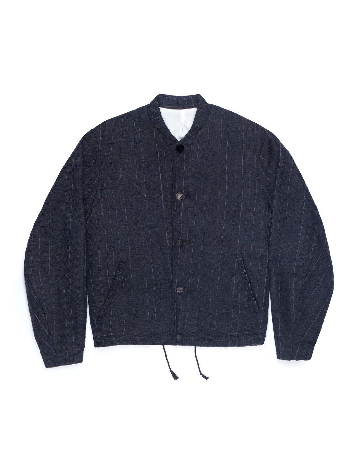 Nosapluna Loose Fit Buttoned Jacket Wool Silk Blue