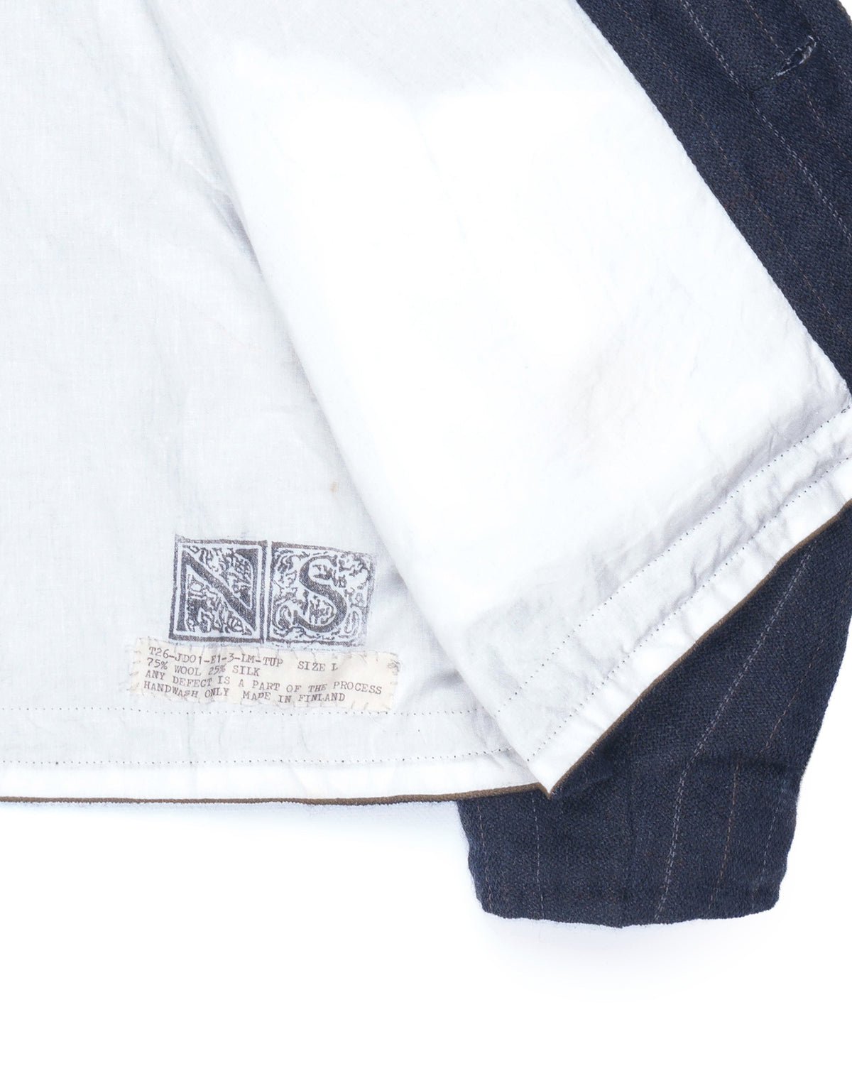 Nosapluna Loose Fit Buttoned Jacket Wool Silk Blue