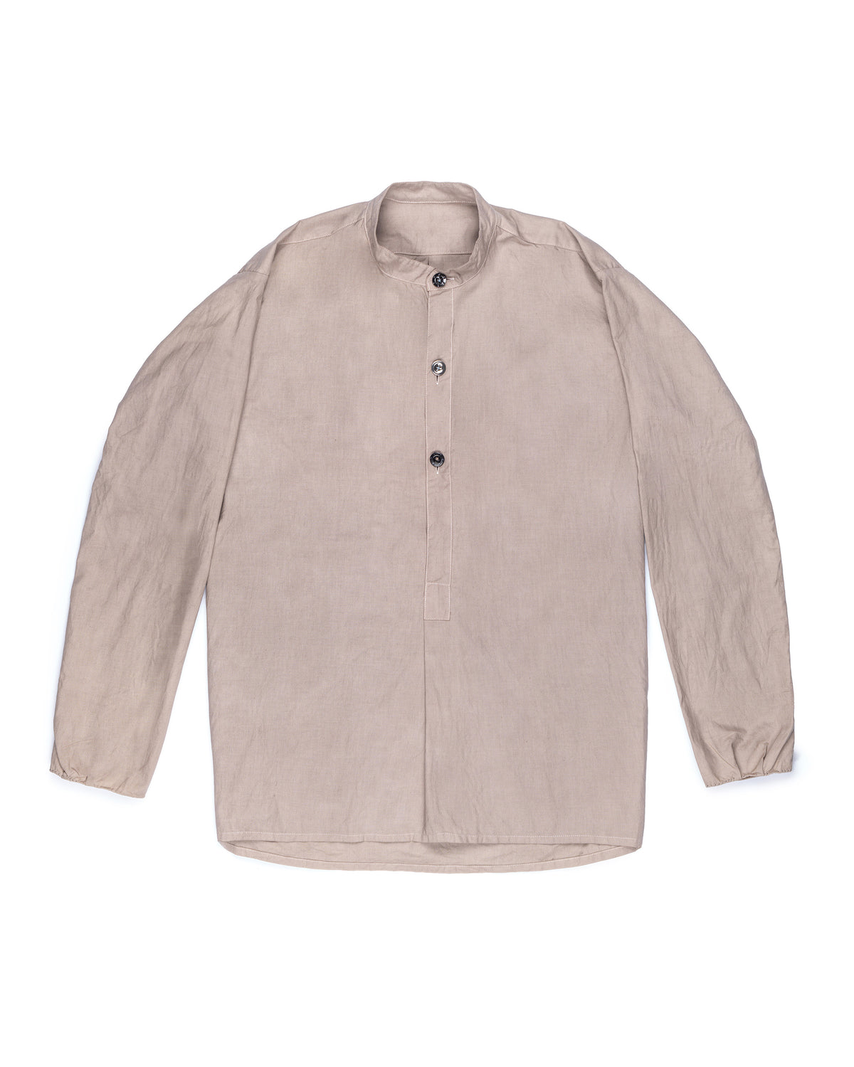 Nosapluna 3 Button No Collar Shirt Brown Grey