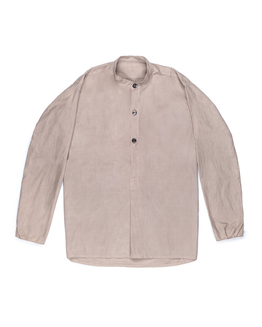 Nosapluna 3 Button No Collar Shirt Brown Grey
