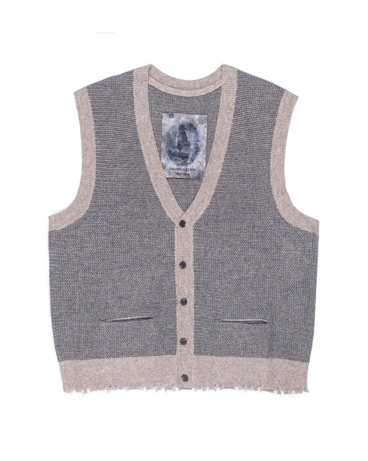 Ziggy Chen Cashmere Sleeveless Cardigan Light Grey