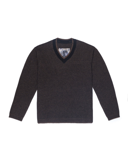 Ziggy Chen Cashmere V-Neck Sweater Olive