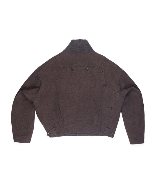 Ziggy Chen Asymmetric Hidden Arc Jacket Taupe