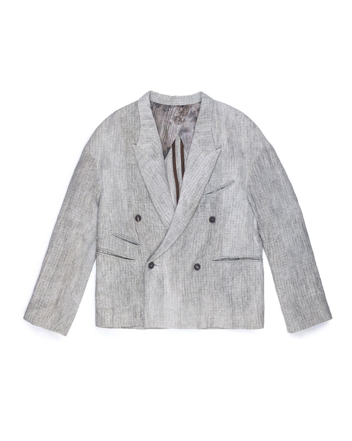 Ziggy Chen Double Breasted Linen Blazer Mint