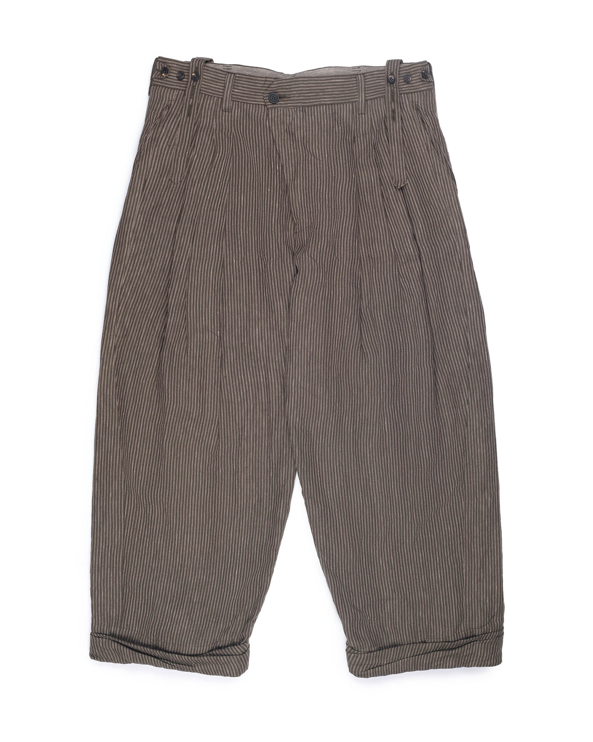Ziggy Chen Detachable Suspender Trousers Khaki