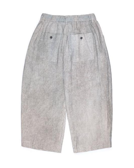 Ziggy Chen Full Length Drawstring Linen Trousers Light Grey