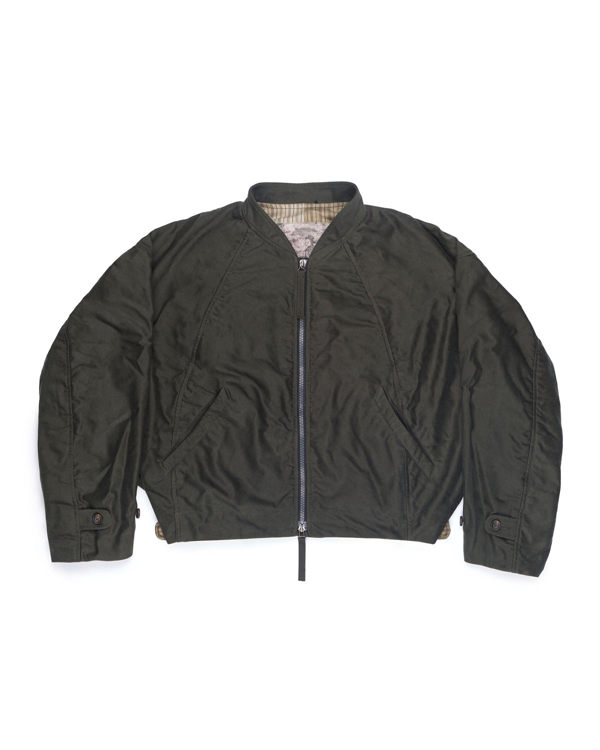 Ziggy Chen Cotton Bomber Jacket Olive – front