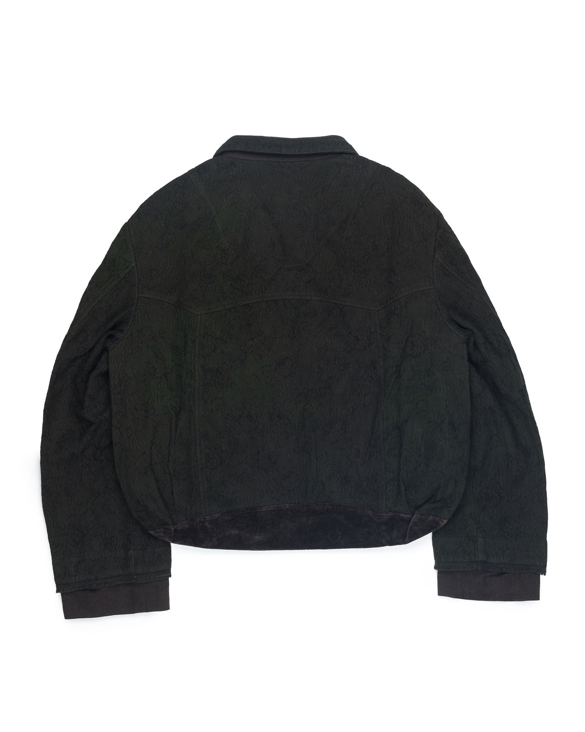 Ziggy Chen Double Breasted Patchwork Jacket Charcoal Green