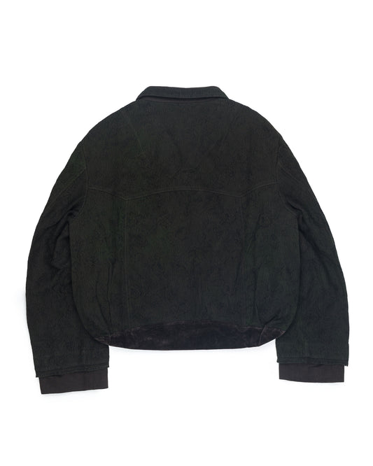 Ziggy Chen Double Breasted Patchwork Jacket Charcoal Green