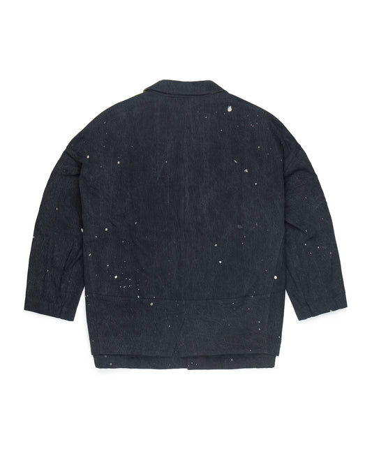 Ziggy Chen Oversized Paint Splatter Denim Jacket Indigo – back