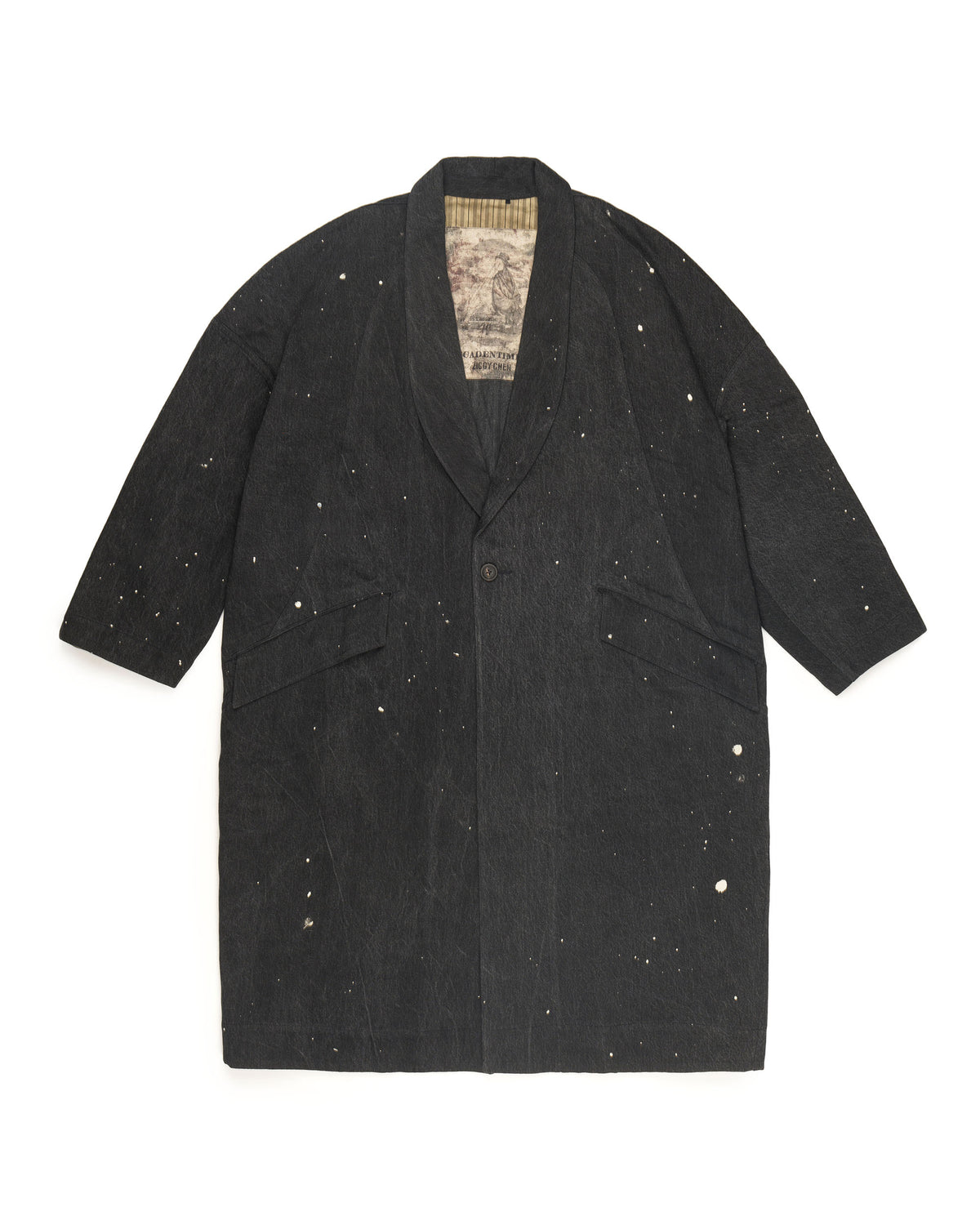 Ziggy Chen Oversized Shawl Collar Coat Indigo – front