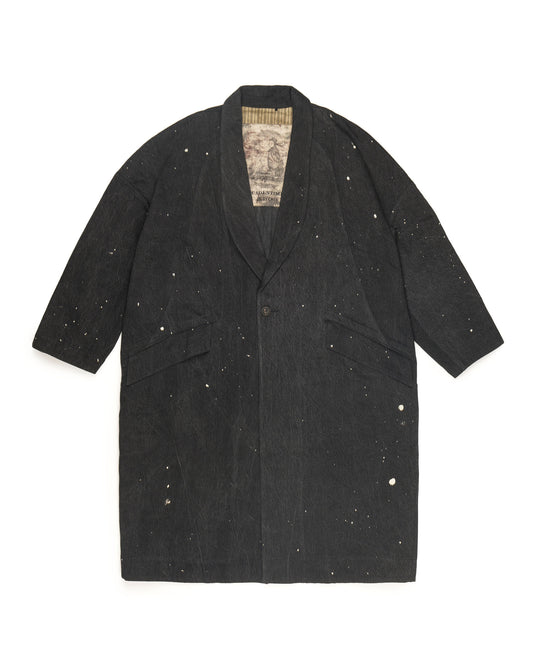 Ziggy Chen Oversized Shawl Collar Coat Indigo – front