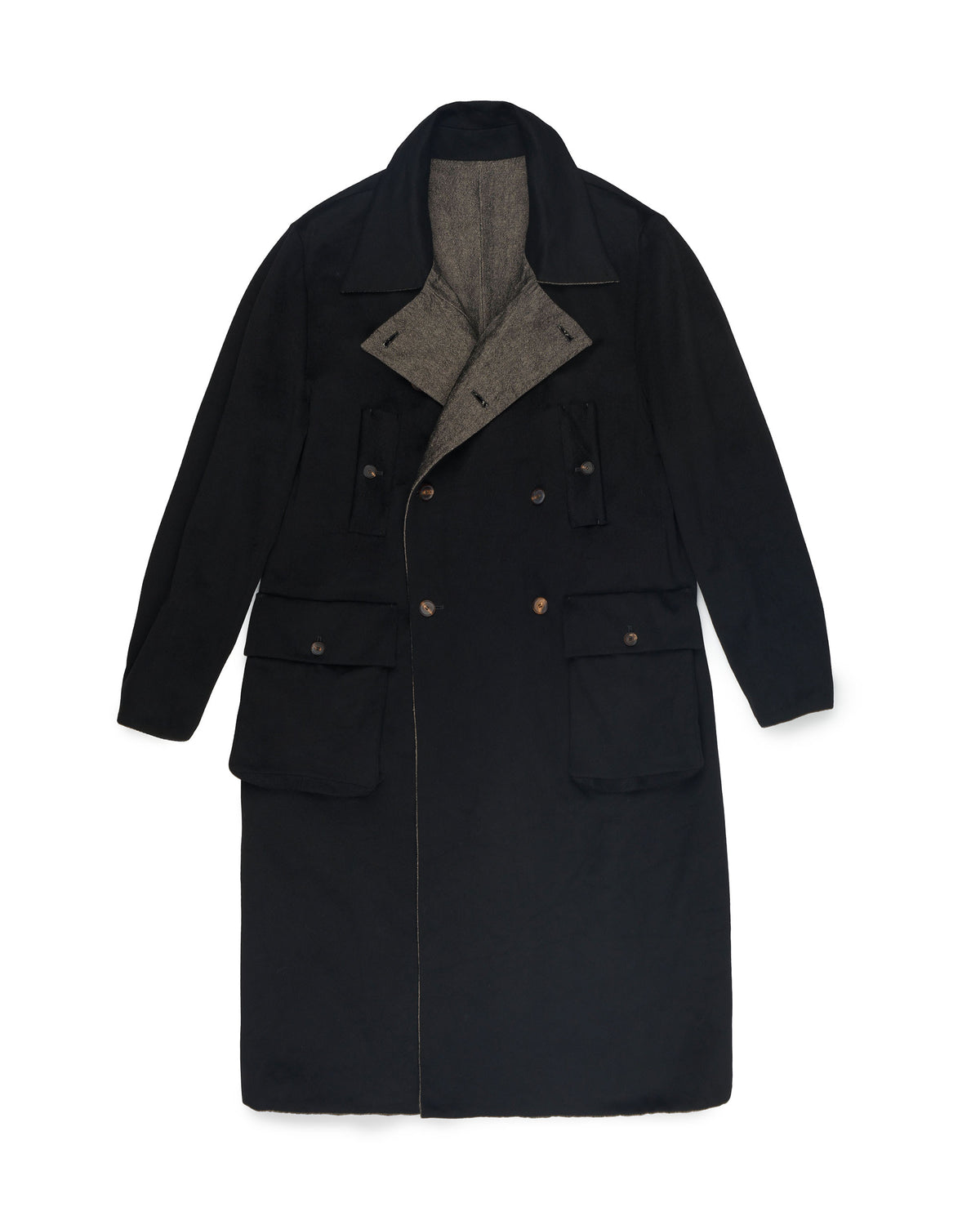 K'ANG Dual Mid-Fit Reversible Coat Sun-Rising Dyed Black / Dark Grey