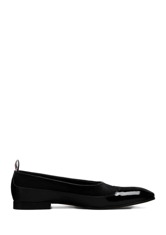 Thom Browne Soft Patent Leather and Suede Opera Ballerinas