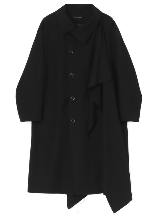 Yohji Yamamoto Wool Gabardine Left Flap Panel Coat