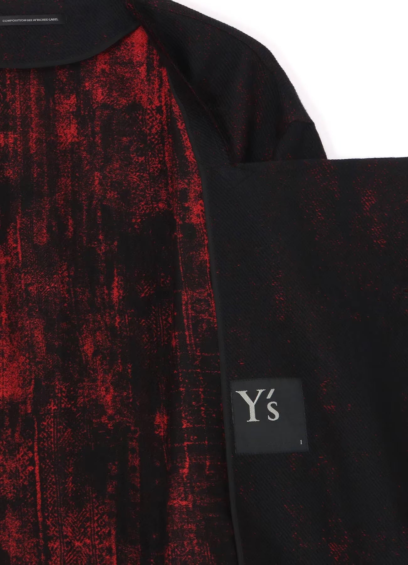 Yohji Yamamoto Printed Cotton Fold-over Collar Coat